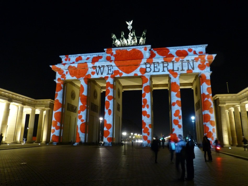 painted Brandenburg Gate in Berlin