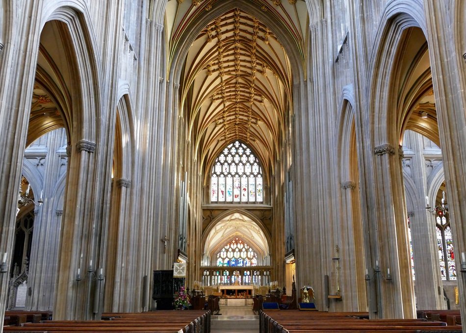 church with high ceilings inside