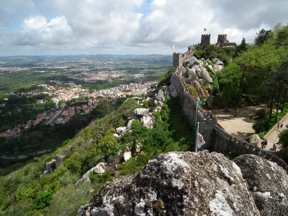 ruins of a castle on a hill above Lisbon
