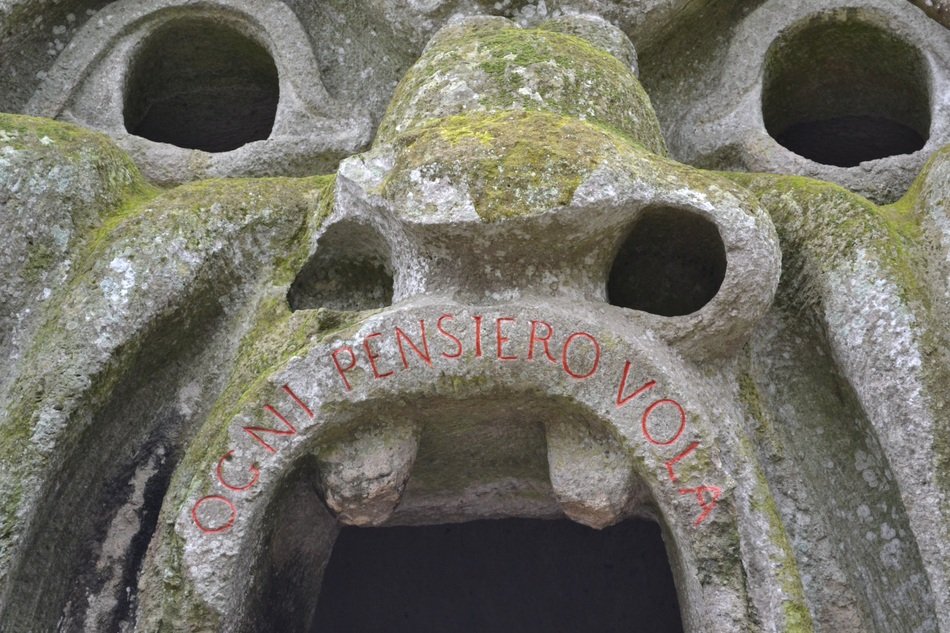 statue in the park of monsters in Bomarzo