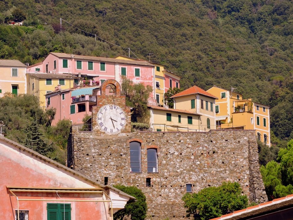 colorful houses in the hills of italy
