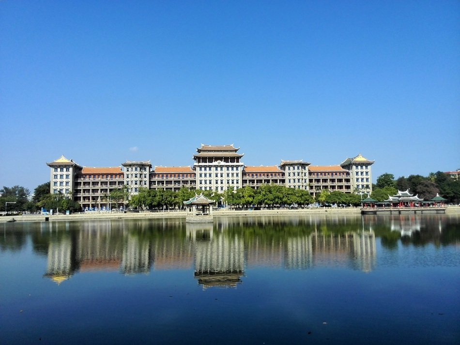 Reflection of Fujian Xiamen in the water