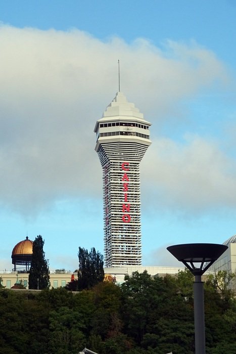 distant view of the tower in niagara city