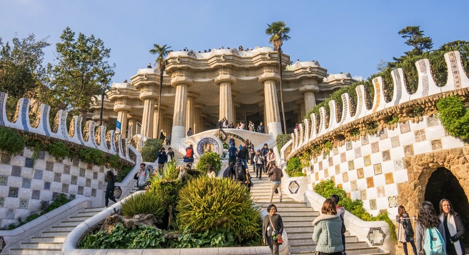 architecture in Guell Park in Barcelona