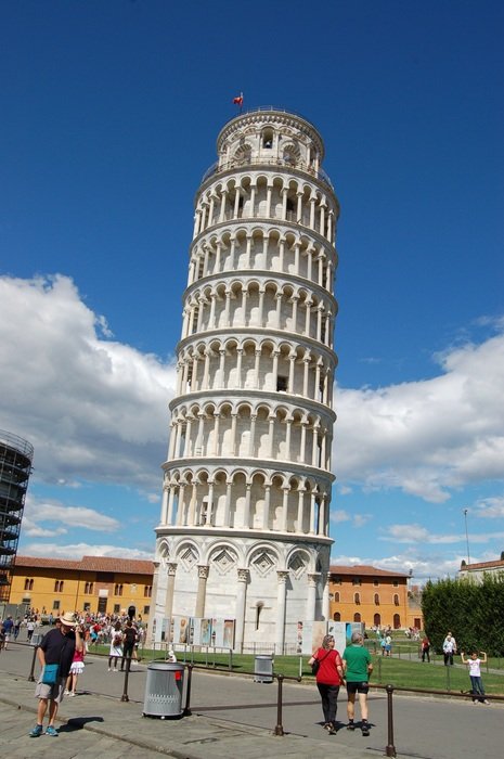 leaning tower on the square in pisa