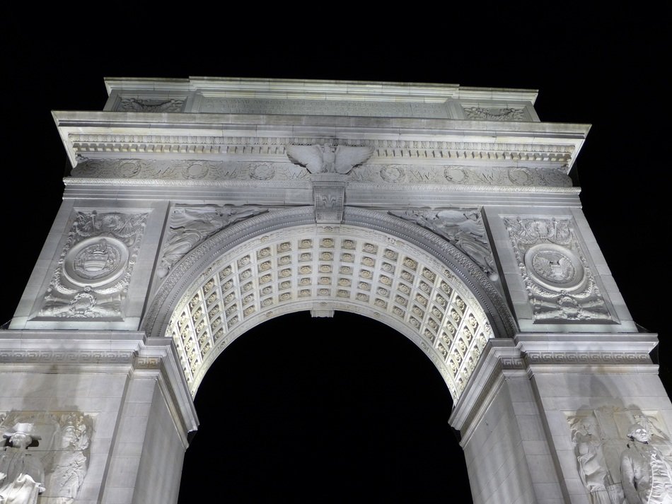 Washington park in Manhattan at night