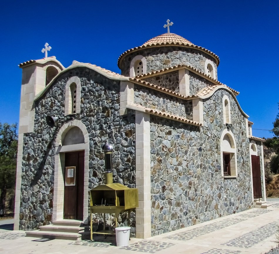 orthodox church in the village of pyrga in cyprus