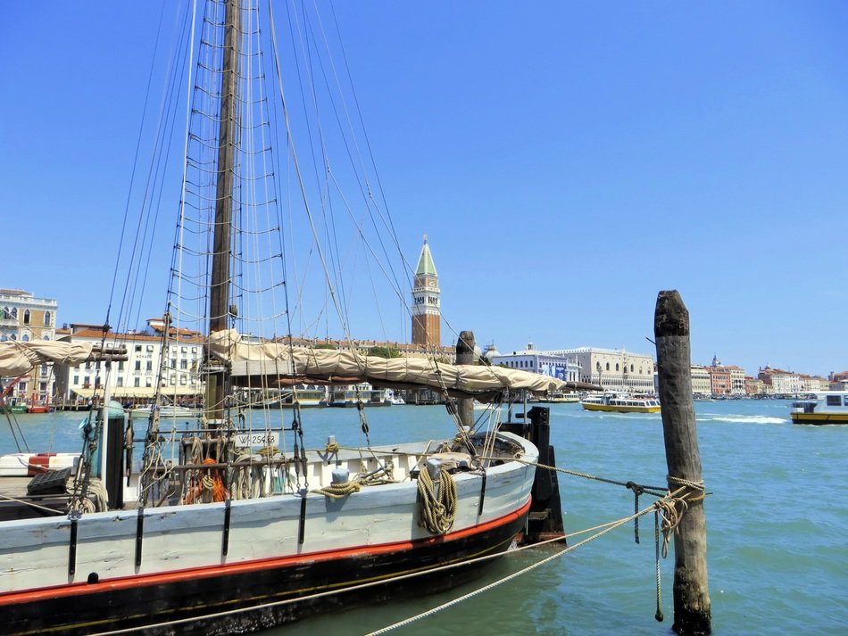 ship at the pier in venice