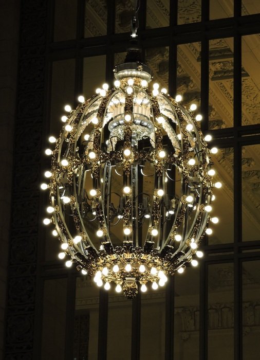 chandelier at the train station