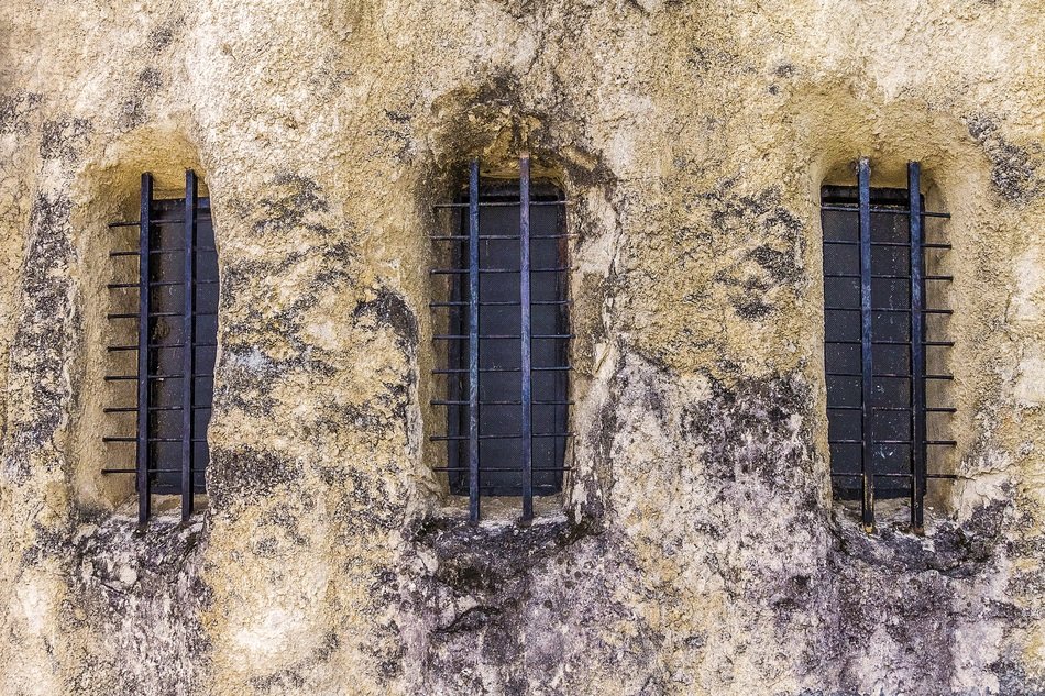 old house windows with grille in cartagena