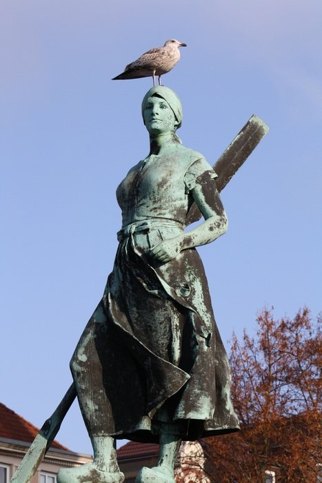 Beautiful monument on the marketplace in Northern Germany