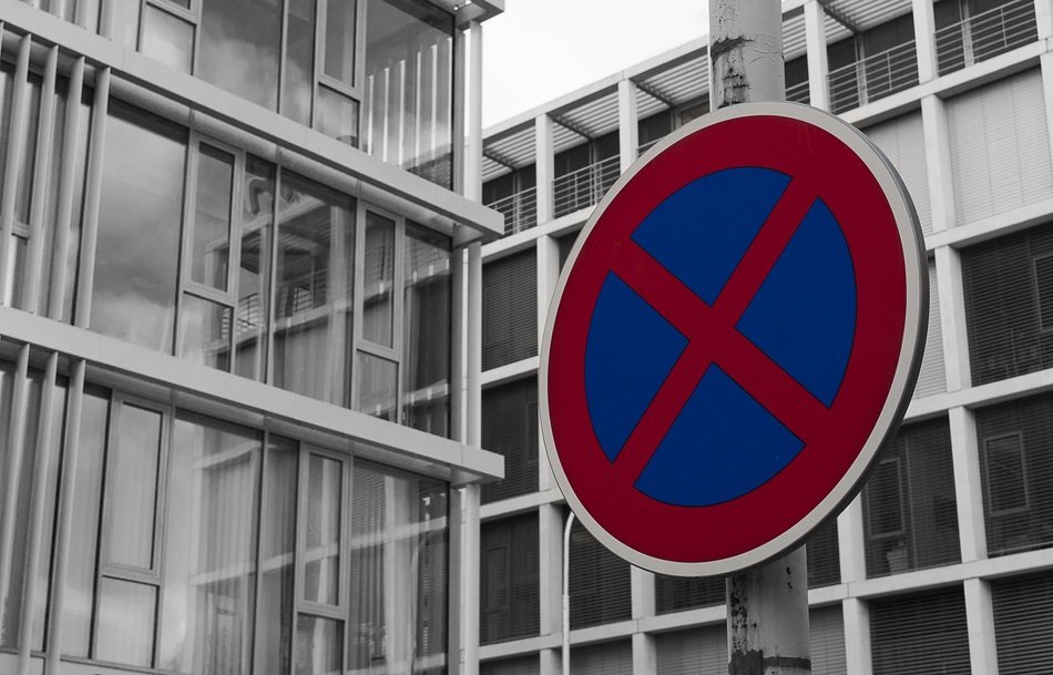 no parking at the glass building
