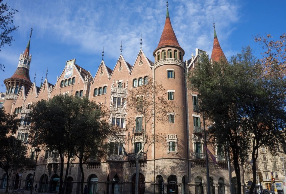 Beautiful and colorful architecture of Barcelona, Spain