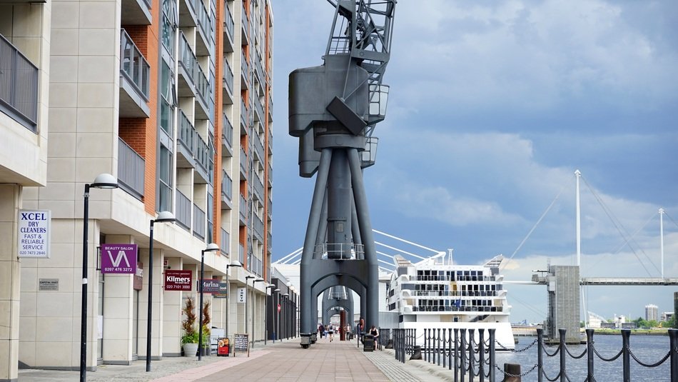 gray port crane in london