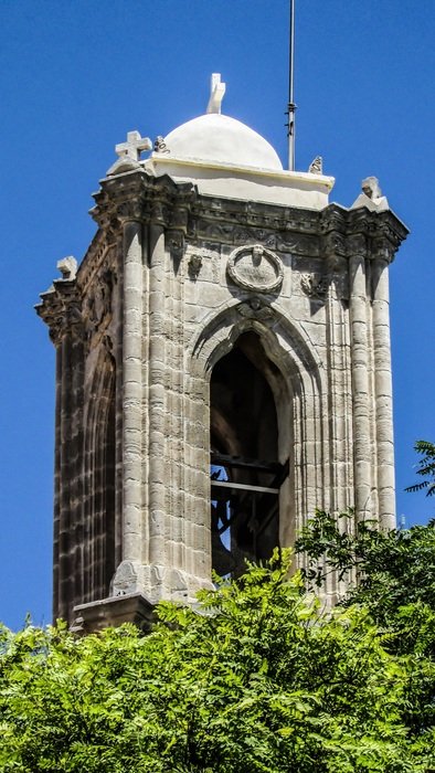 church with bell tower in cyprus