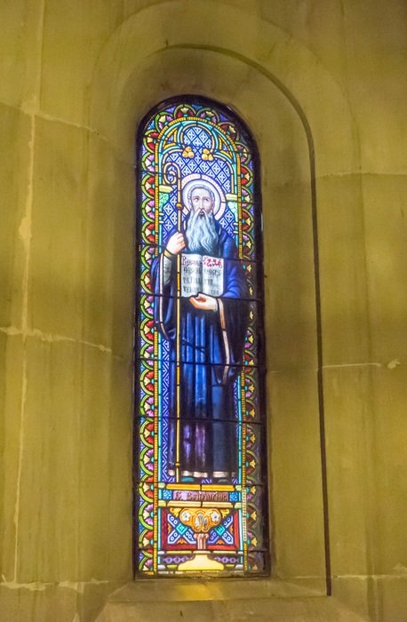 The monastery of Montserrat, painted window