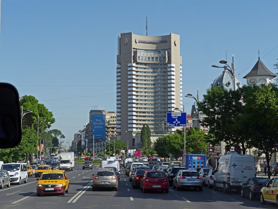 cars on the road in bucharest