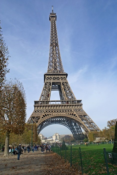 eiffel tower in the center of paris