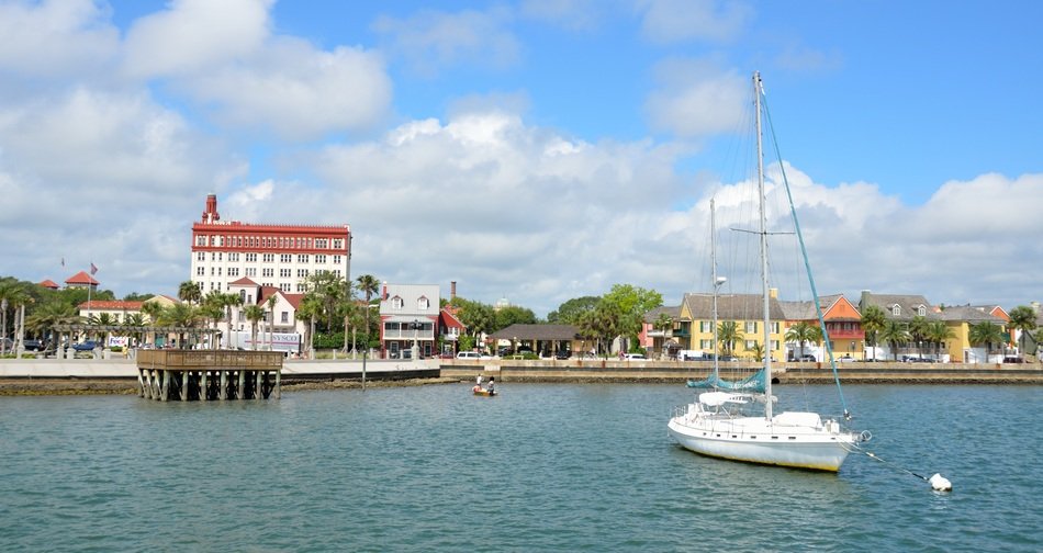 view from the water of the city of St. Augustine