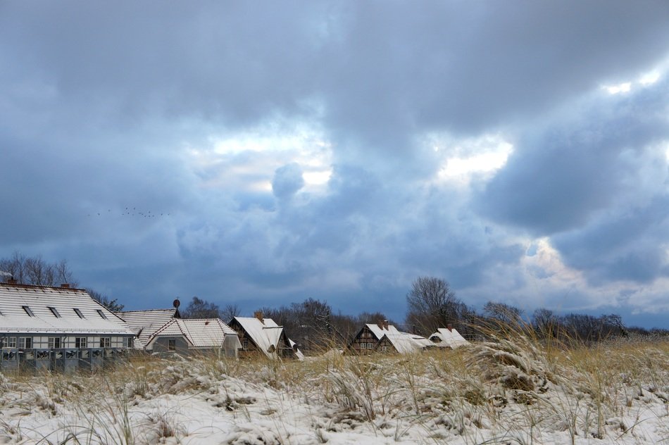 Landscape of Buhni beach near the Baltic Sea