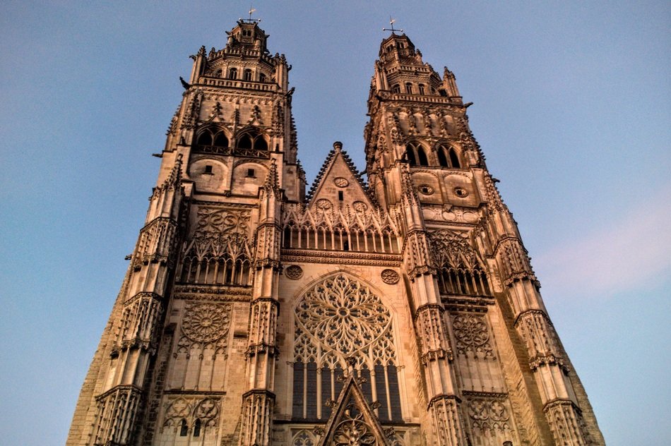 Historic beautiful cathedral in france