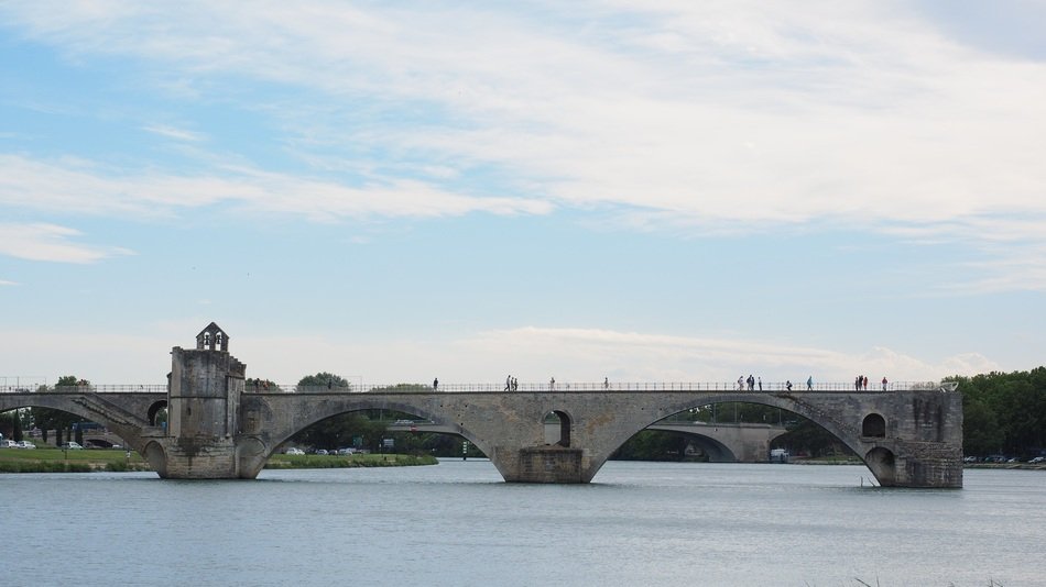 famous medieval bridge in the town of Avignon