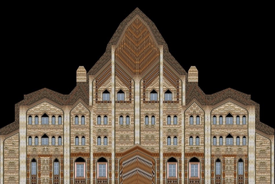 architecture art on the black background