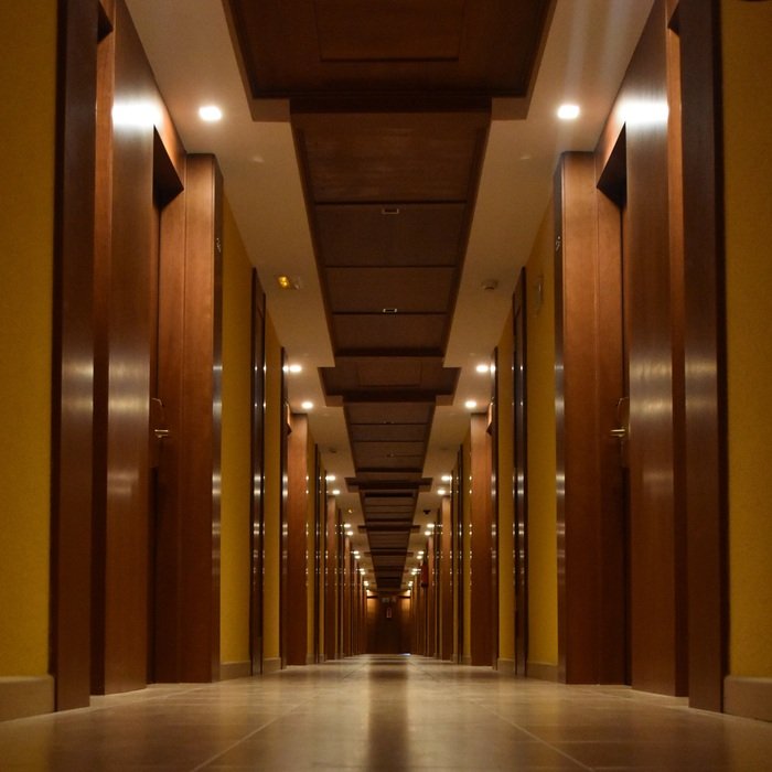 hotel passage in lighting