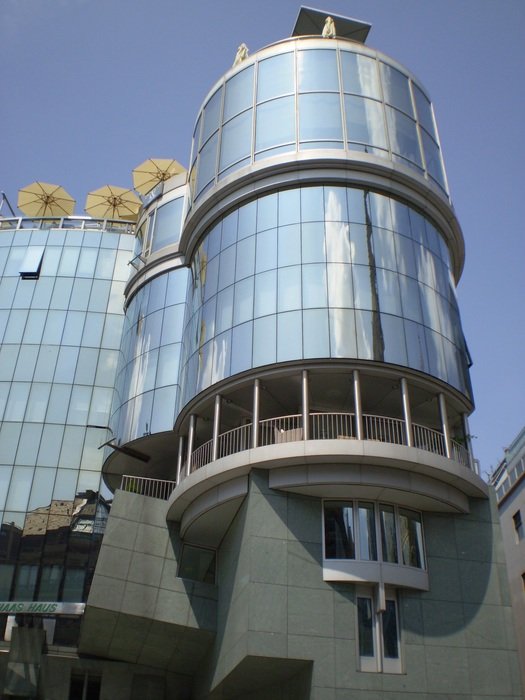 glass house in the center of Vienna