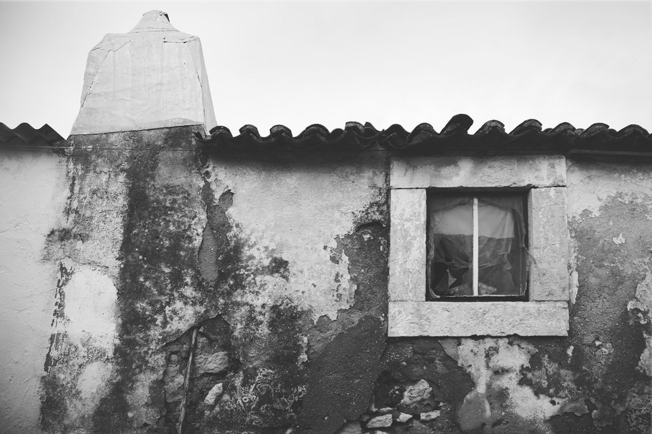 Black and white photo of the suburbs