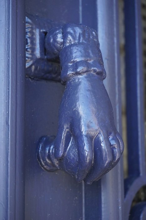 metal knocker on the door