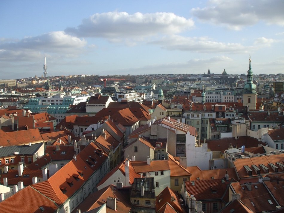view of the city with a lot of buildings of Prague