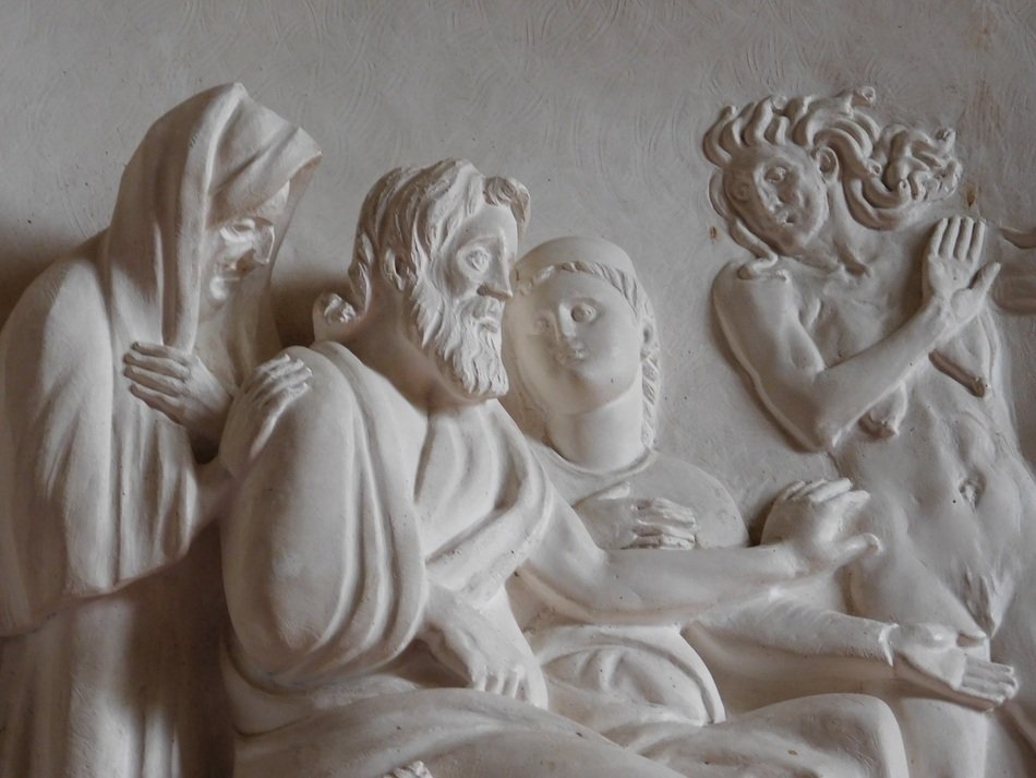 sculptures on the wall in italy