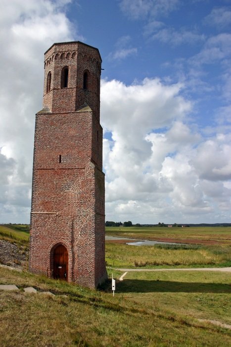 historic tower on the north sea coast