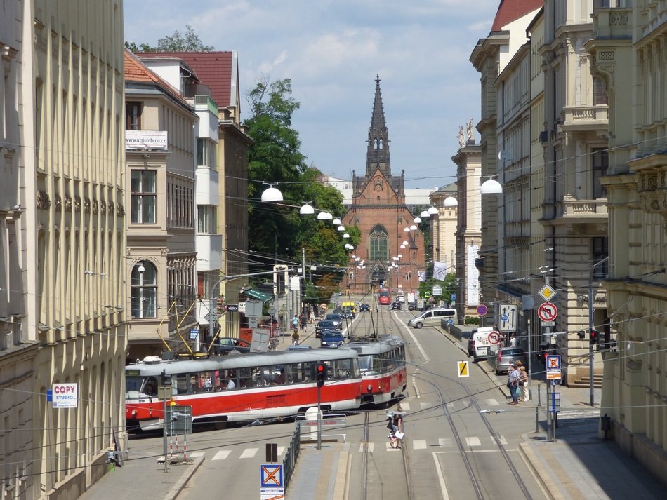 aerial view of street in Czech Republic