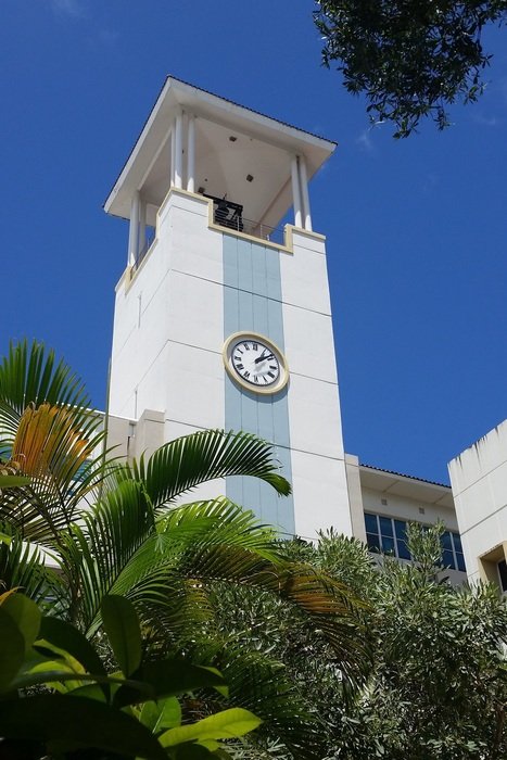 white clock tower in Puerto Rico