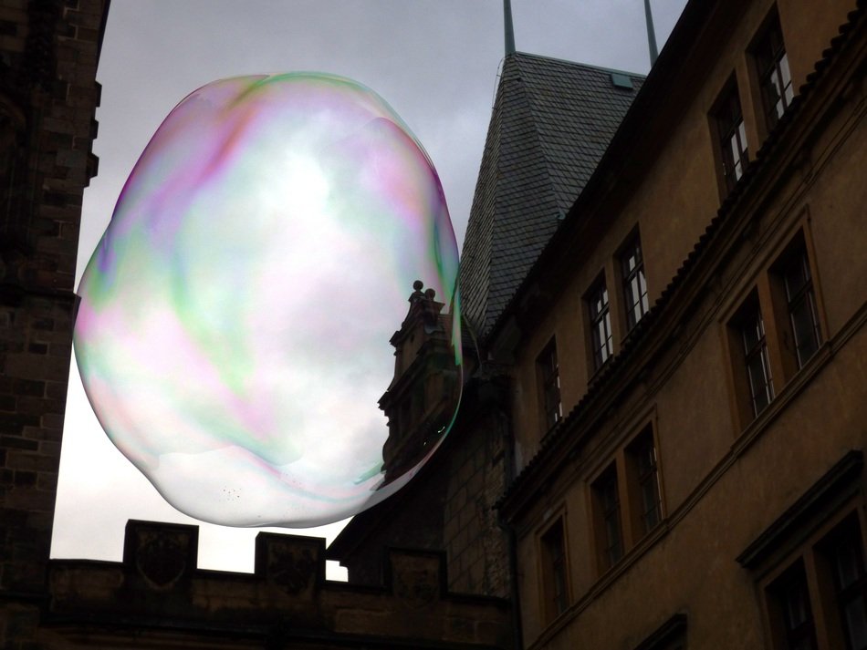 colorful soap bubble in the sky