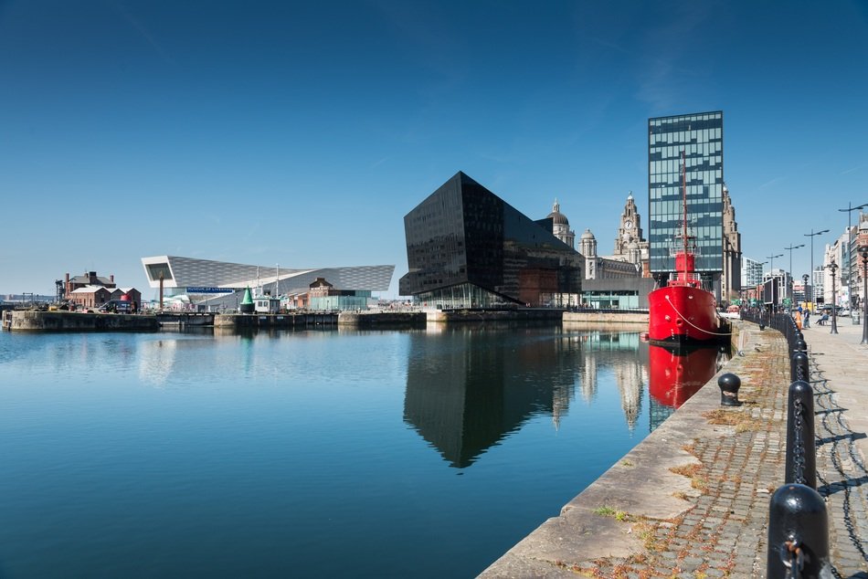 seafront and buildings in liverpool