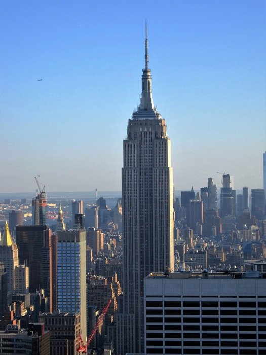 empire state building in new york on blue sky background