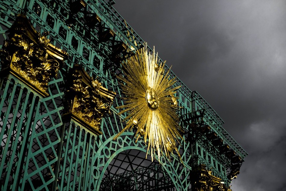 golden sun on the building