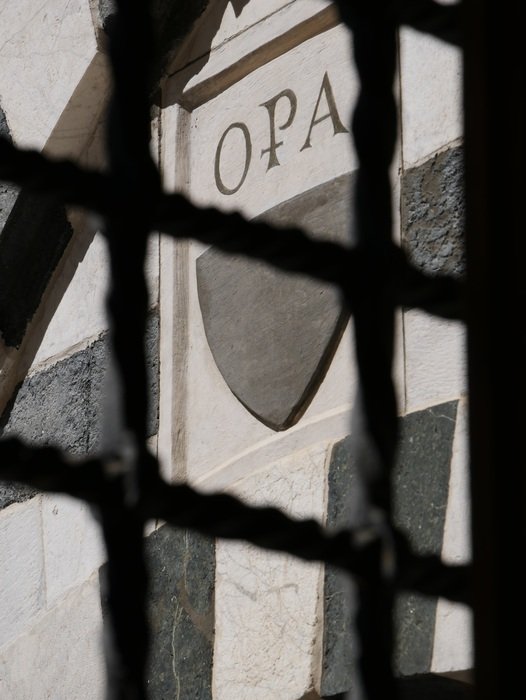 lattice on the window of the catholic church in Tuscany