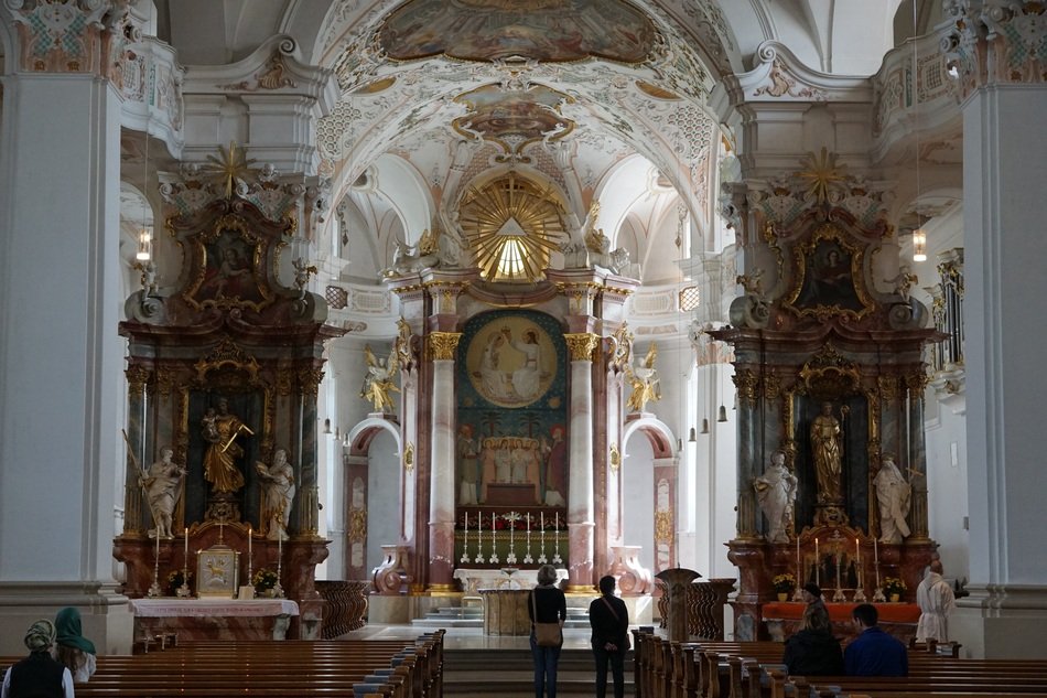 Beautiful and colorful church in Beuron in Germany