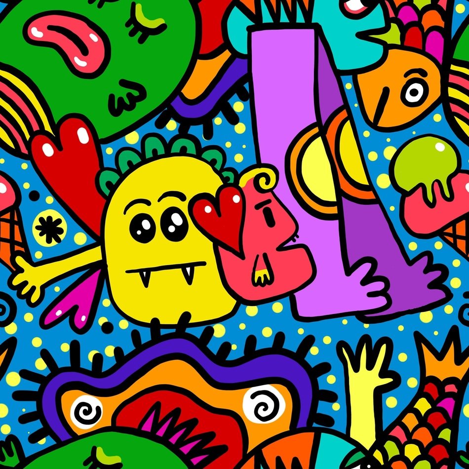 Cartoon Doodle Pattern Abstract