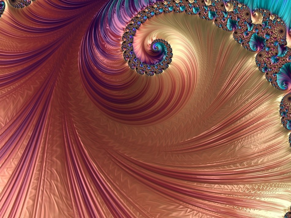 Fractal Gold Spiral Art