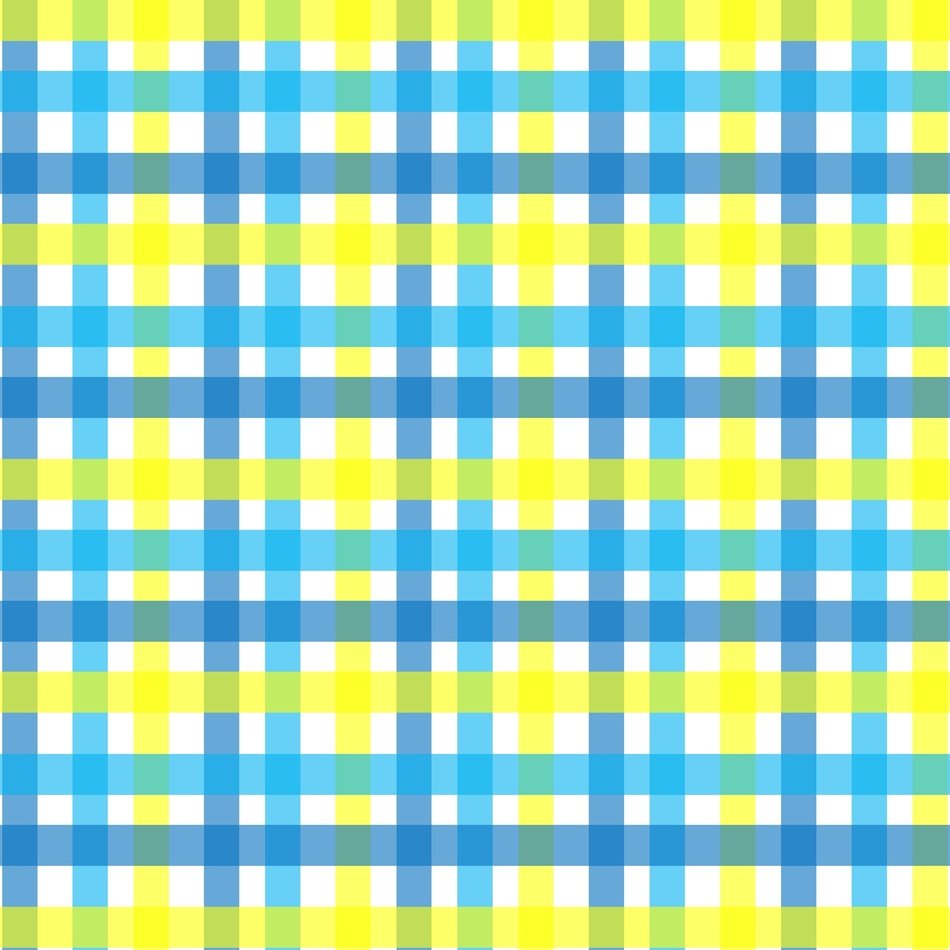 Gingham Plaid Yellow Aqua Blue