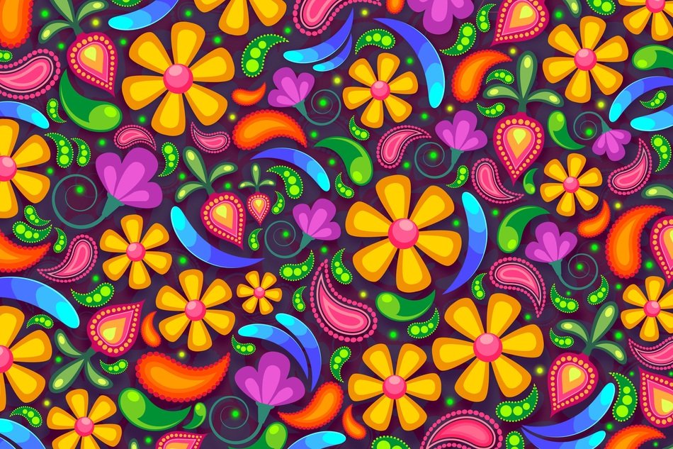 Floral Paisley Background Flower