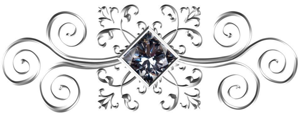 Silver Square Gem Ornament