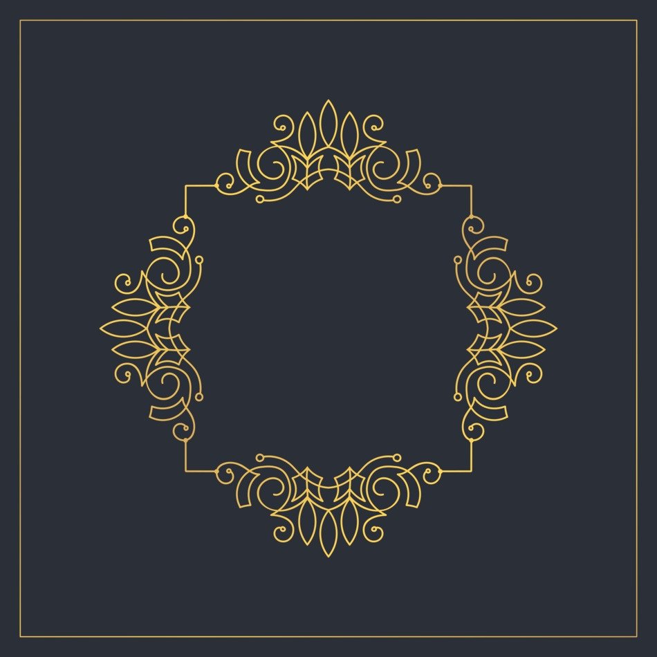 Monogram Openwork Frame Vector