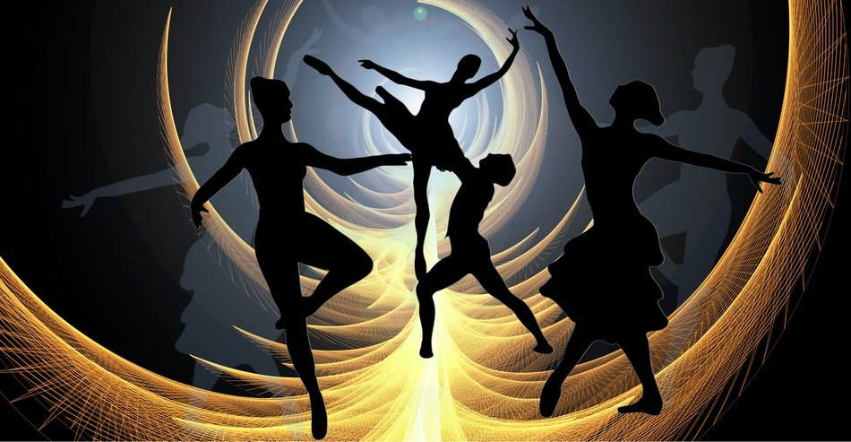 ballet dancers on a graphic background