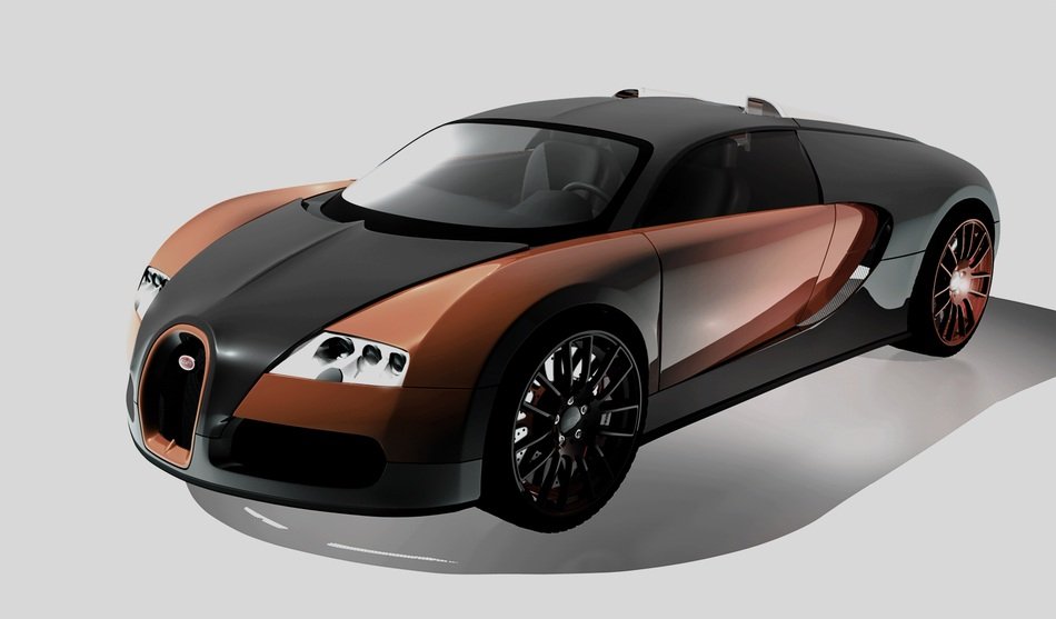 Bugatti Veyron on a white background